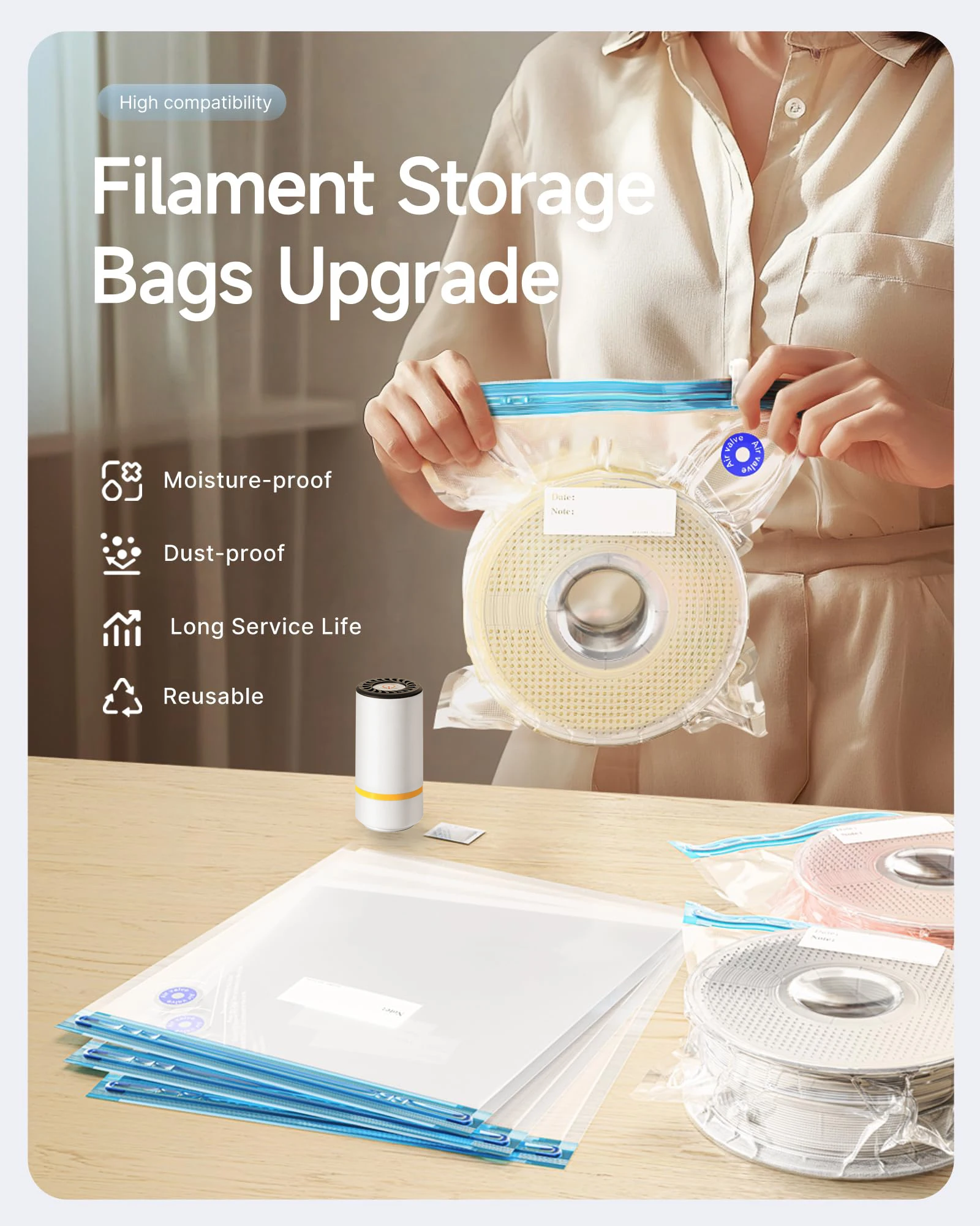 Bolsa de vacío de filamento de - 3D Printing Bambu Lab reseña y precio